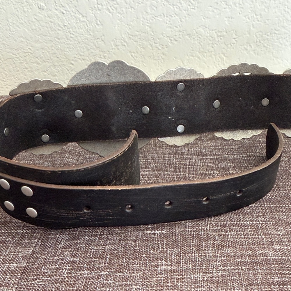 NWT Banana Republic Black Belt with Ornate Silver Buckle - Picture 7 of 8